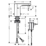 71501000 Hansgrohe Vernis Blend Electronic Basin Mixer with Temp pre adjust_Stiles_TechDrawing_Image
