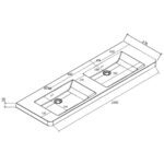 Clear Cube Venice 1500 4D Silver Oak and White Cabinet and Basins_Stiles_TechDrawing_Image2