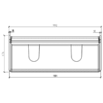 Clear Cube Venice SOak White DD Cabinet and Basin 1200x480mm_Stiles_TechDrawing_Image2