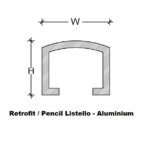 010-LESN12A Sure Strip Retrofit Pencil Listello Alum Polished Silver 1_Stiles_TechDrawing_Image