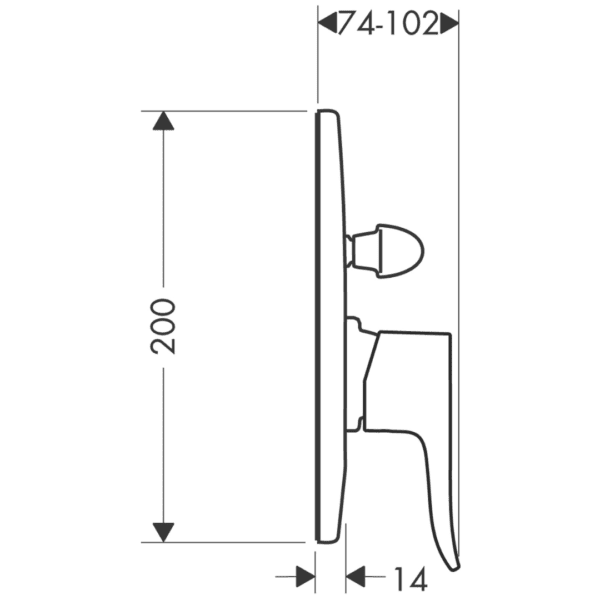 31484000 Hansgrohe Metris Single Lever Bath Mixer Concealed Installation_Stiles_TechDrawing_Image
