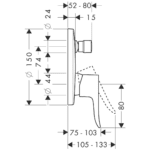 31493003 Hansgrohe Metris Single Lever Bath Mixer Concealed Installation iBox Universal_Stiles_TechDrawing_Image