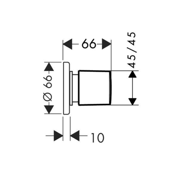 31677000 Hansgrohe Metris Shut-Off Valve E Concealed Installation_Stiles_TechDrawing _Image