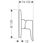 31686000 Hansgrohe Metris Single Lever Shower Mixer Concealed Installation_Stiles_TechDrawing_Image