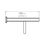 8593 Bathroom Butler 8500 Premium Polished Stainless Steel Towel Shelf and Bar 650mm_Stiles_TechDrawing_Image2