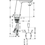 31102000 Hansgrohe Metris S basin mixer electr power_Stiles_TechDrawing_Image