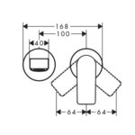 75050000 Hansgrohe Vivenis 2 hole basin mixer 195mm_Stiles_TechDrawing_Image2