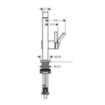 76063673 Hansgrohe Finoris Tall MBlack basin Mixer 230mm 2j pull out_Stiles_TechDrawing_Image2