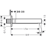 76410000 Hansgrohe Finoris bath spout_Stiles_TechDrawing_Image