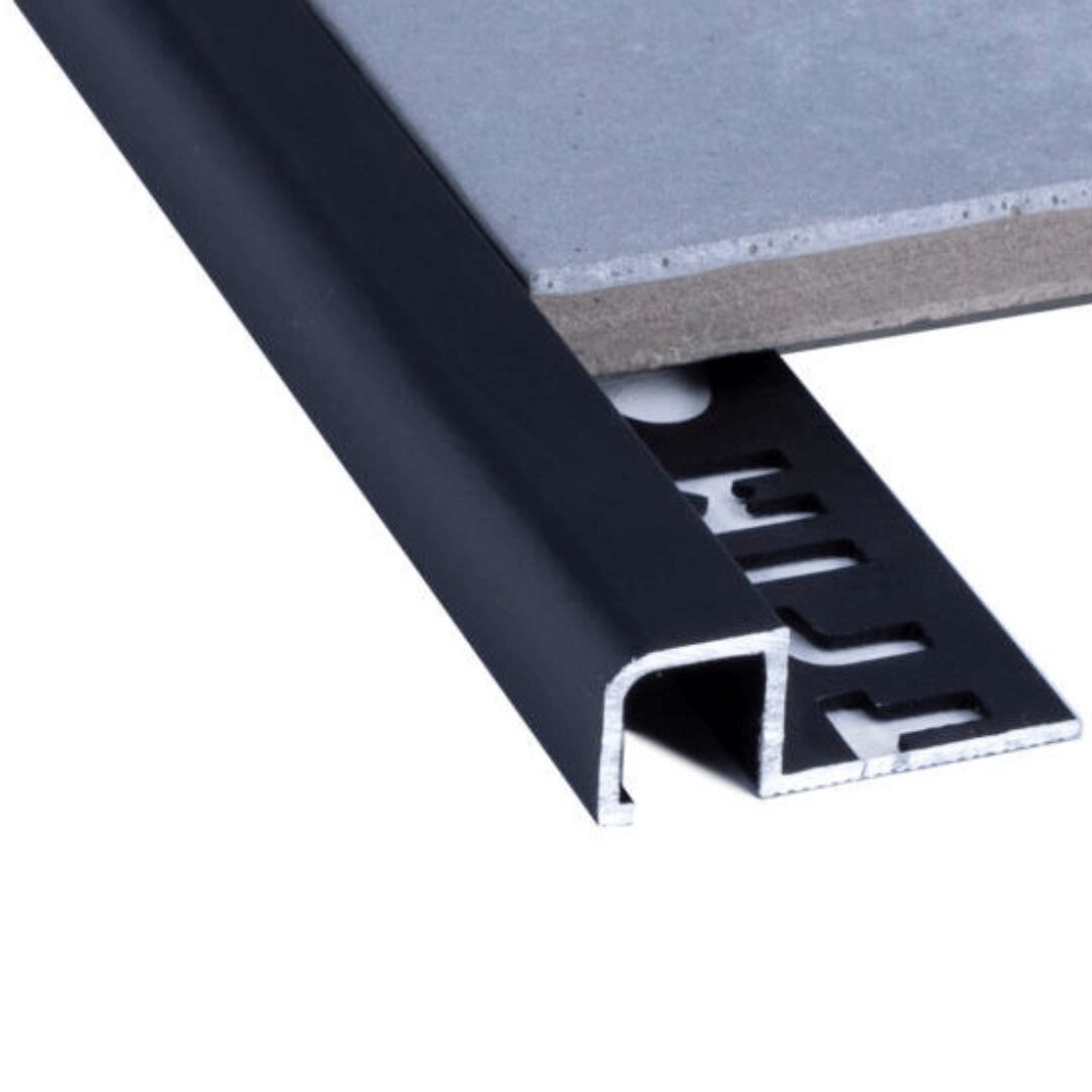 ASQE100R.CB Kirk Rounded Square Edge Aluminium Radius Charcoal Black 10mm_Stiles_Product_Image