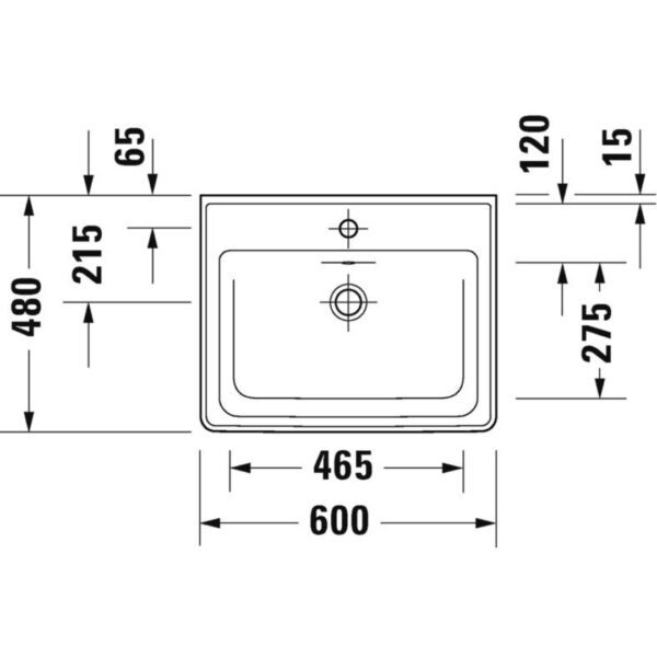 2367601300 Duravit D-Neo Anthracite WM Furniture Basin 600x480mm_Stiles_TechDrawing_Image
