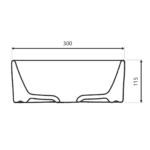 Betta Aquarius Oval FS Basin 300x525x115mm_Stiles_TechDrawing_Image3