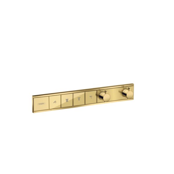 15382990 Hansgrohe RainSelect Polished Gold Opic Thermostat (4 Functions)_Stiles_Product_Image