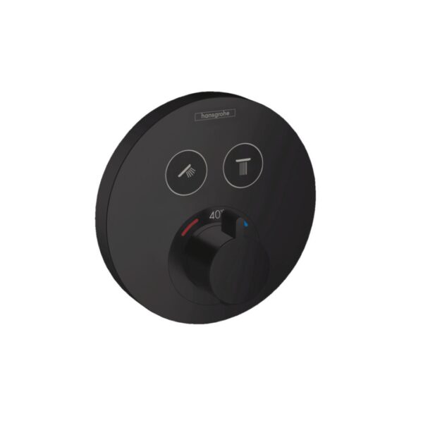 15743670 Hansgrohe ShowerSelect S Matt Black Thermostat (2 Functions)_Stiles_Product_Image