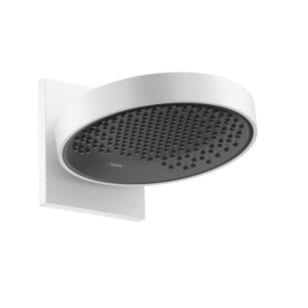 26226700 Hansgrohe Rainfinity Matt White Overhead Shower 250mm 1 Jet with Wall Connector_Stiles_Product_Image