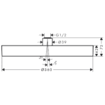 26231670 Hansgrohe Rainfinity Matt Black Shower Head 1 Jet 360mm_Stiles_TechDrawing_Image