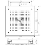 26252000 Hansgrohe Raindance E Shower Head 1 Jet 400 x 400mm_Stiles_TechDrawing_Image