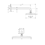 27376000 Hansgrohe Raindance E Shower Head 360mm_Stiles_TechDrawing_Image