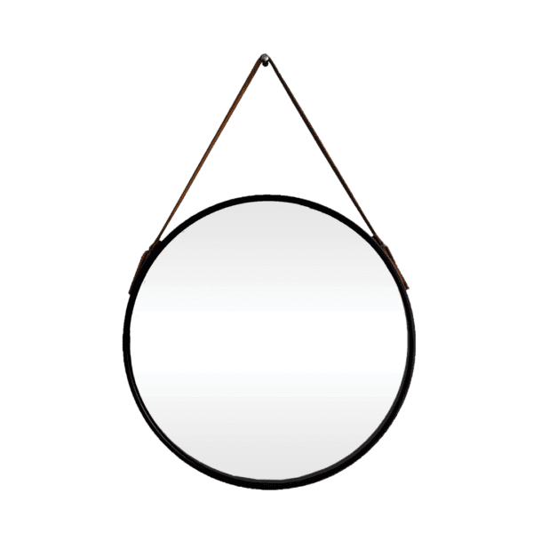 Paramount Mirrors Gucci Black Round Mirror Leather Strap 800x800mm_Stiles_Product_Image