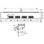 26243000 Hansgrohe Rainfinity Shoulder Shower Shelf 500mm_Stiles_TechDrawing_Image