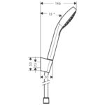 26413400 Hansgrohe Croma Select E Hand Shower Set 110mm Vario with Hose 1600mm_Stiles_TechDrawing_Image