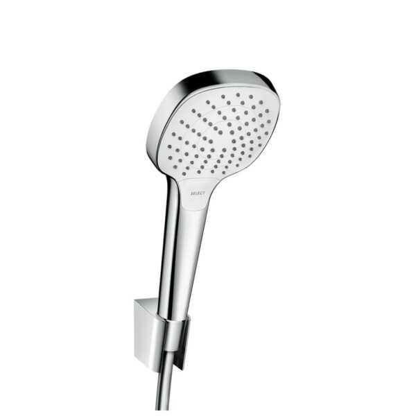 26425400 Hansgrohe Croma Select E White Chrome Hand Shower Set 110mm Vario with Hose 1250mm_Stiles_Product_Image