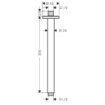 27805000 Hansgrohe Vernis Blend Ceiling Connector 300mm_Stiles_TechDrawing_Image