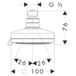 28462000 Hansgrohe Croma 100 EcoSmart Vario Shower Head_Stiles_TechDrawing_Image