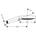 26530140 Hansgrohe Raindance Select S Brushed Bronze Hand Shower 120mm_Stiles_TechDrawing_Image