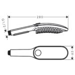 26640700 Hansgrohe DogShower Matt White Hand Shower 150mm_Stiles_TechDrawing_Image