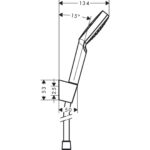 26690400 Hansgrohe Crometta White Chrome Hand Shower Set 100mm with Hose 1250mm_Stiles_TechDrawing_Image