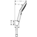 26720000 Hansgrohe Raindance Select E Hand Shower Set 120mm with Hose 1600mm_Stiles_TechDrawing_Image