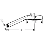 26800400 Hansgrohe Croma Select S Multi Hand Shower 110mm_Stiles_TechDrawing_Image