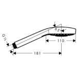 26816400 Hansgrohe Croma E White Chrome EcoSmart Hand Shower 110mm_Stiles_TechDrawing_Image