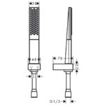 26856000 Hansgrohe Rainfinity Hand Shower Set 100mm with Hose 1600mm_Stiles_TechDrawing_Image