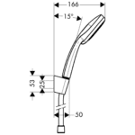 27593000 Hansgrohe Croma 100 Hand Shower Set Multi with Hose 1250mm_Stiles_TechDrawing_Image