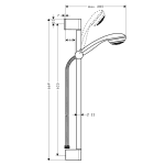 27652000 Hansgrohe Crometta 85 Green Shower Set with Bar_Stiles_TechDrawing_Image