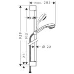 27762000 Hansgrohe Crometta 85 Hand Shower Set Vario with Bar_Stiles_TechDrawin_Image