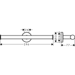 41717000 Hansgrohe Logis Universal Double Toilet Paper Holder_Stiles_TechDrawing_Image