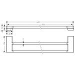 41743990 Hansgrohe AddStoris Polished Gold Double Bath Towel Rail_Stiles_TechDrawing_Image