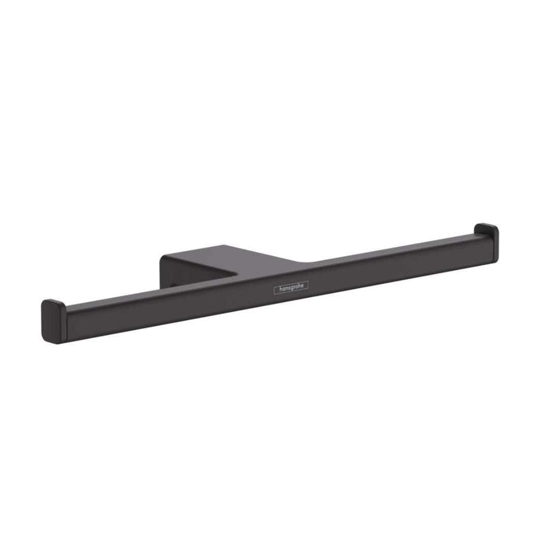 Hansgrohe AddStoris Matt Black Double Toilet Paper Holder Stiles   41748670 Hansgrohe AddStoris Matt Black Double Toilet Roll Holder Stiles Product Image 