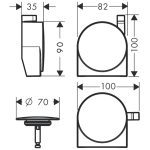 58117140 Hansgrohe Exafill S Brushed Bronze Bath Finish Set_Stiles_TechDrawing_Image
