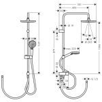 26272000 Hansgrohe Vernis Blend Overhead and Hand Shower Set_Stiles_TechDrawing_Image