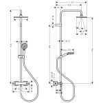 26286670 Hansgrohe Vernis Shape Matt Black Showerpipe Set_Stiles_TechDrawing_Image