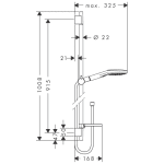 26621000 Hansgrohe Raindance Select E Hand Shower Set_Stiles_TechDrawing_Image