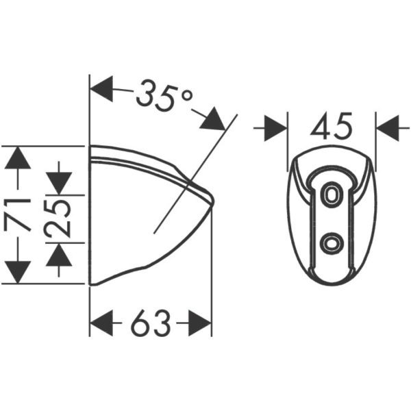 27521000 Hansgrohe Porter C Shower Holder_Stiles_TechDrawing_Image