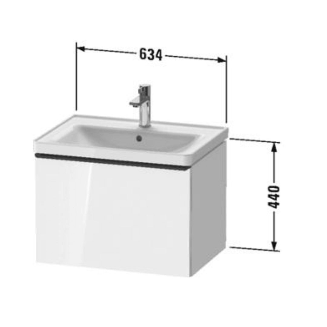 Duravit D-Neo Gloss White Wall Mounted Vanity Unit 634x440mm - Stiles