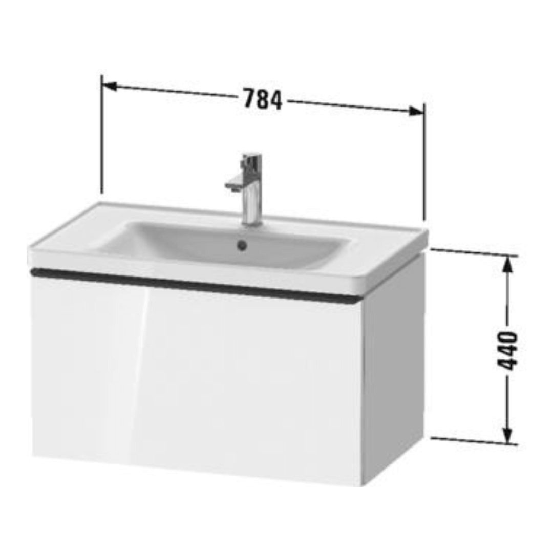 Duravit D-Neo Gloss White Wall Mounted Vanity Unit 784x440mm - Stiles