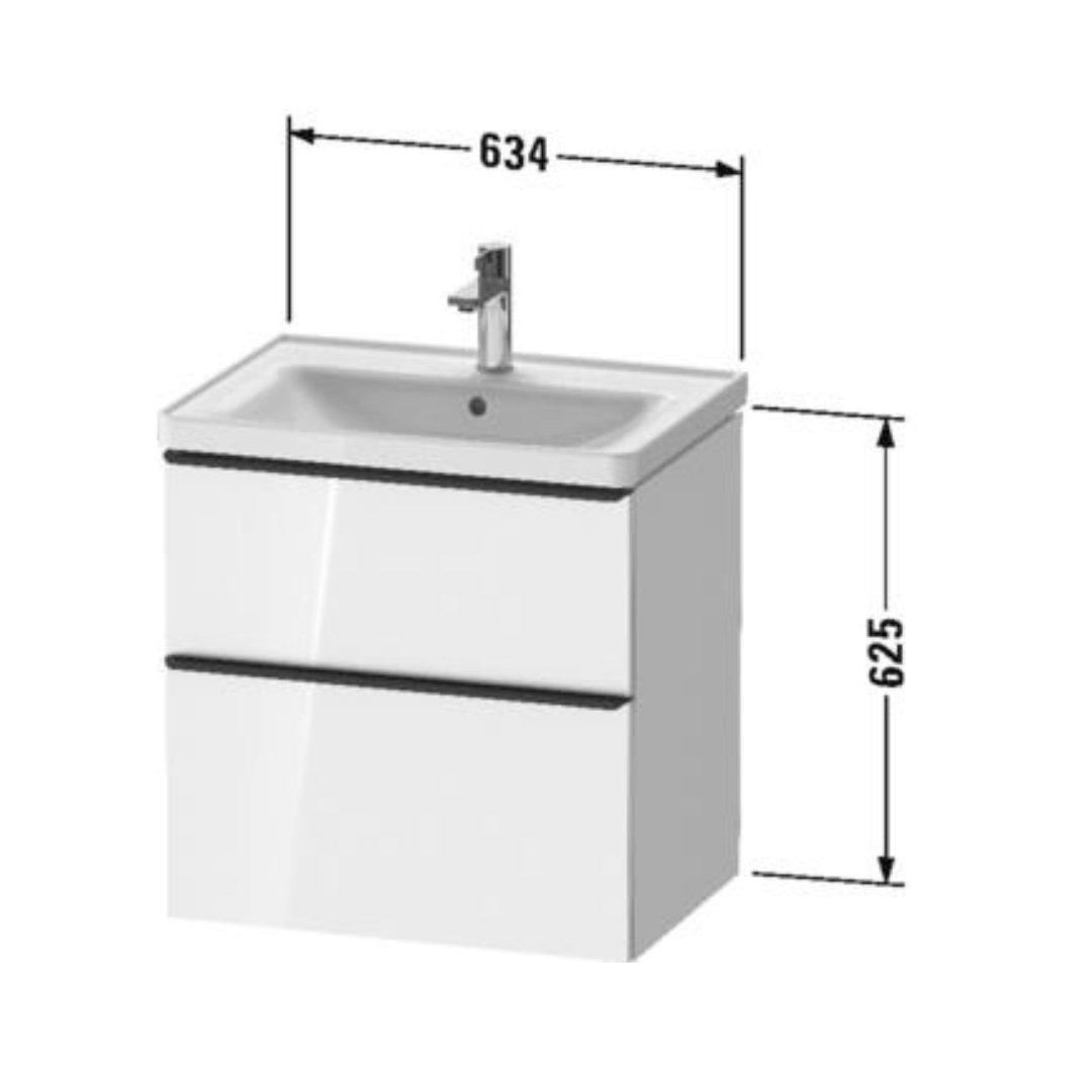 Duravit D-Neo Gloss White Wall Mounted Vanity Unit 634x625mm - Stiles