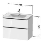 DE43550 2222 Duravit DNeo White 2D Vanity 800mm _Stiles_TechDrawing_Image